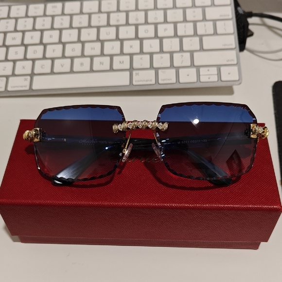 Elegant Blue and Gold Sunglasses